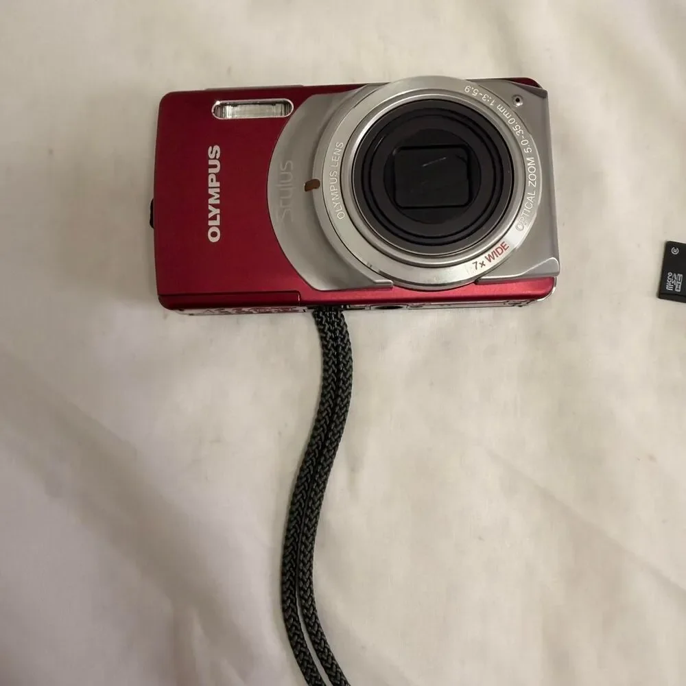 Olympus Red and Silver Cameras-and-accessories